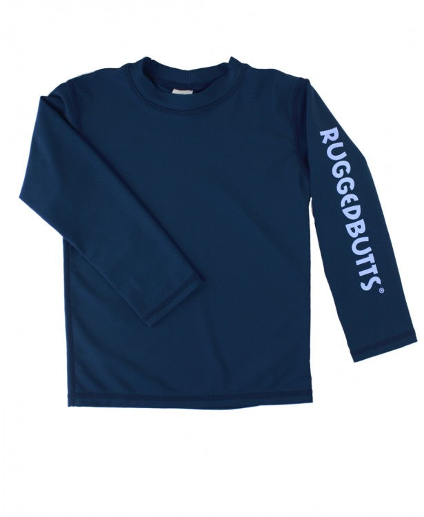 Rugged Butts Boys Navy Long Sleeve Logo Rash Guard