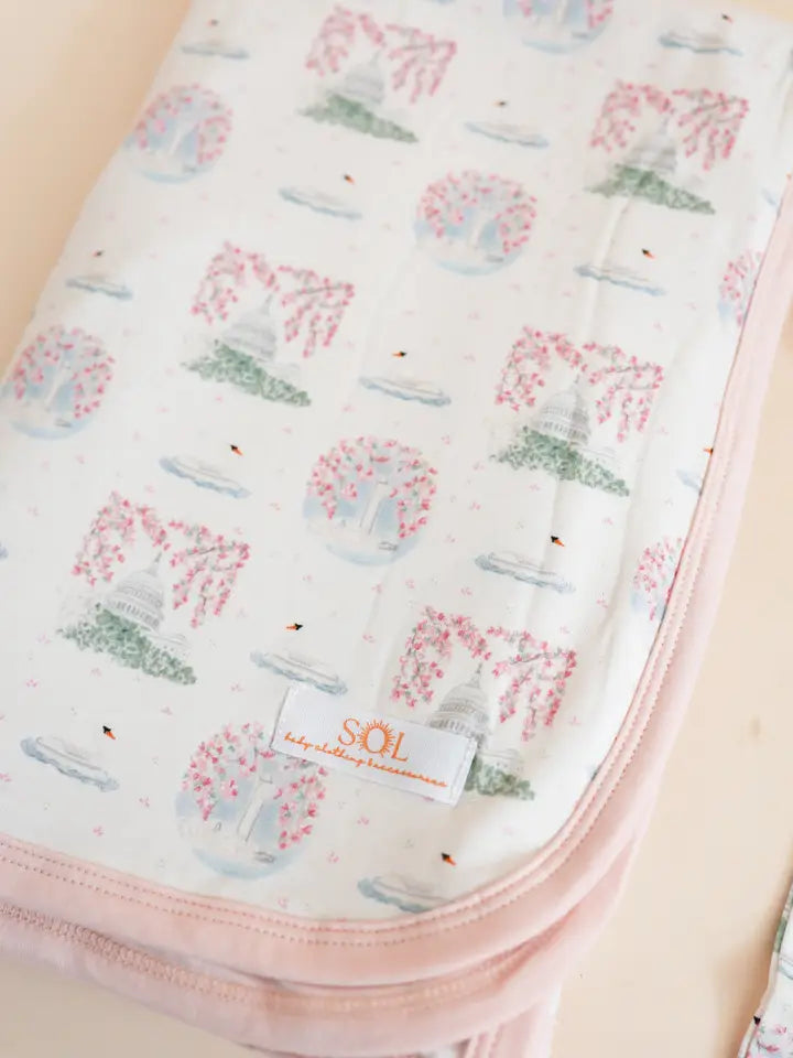 SOL Cherry Blossom Bamboo Blanket