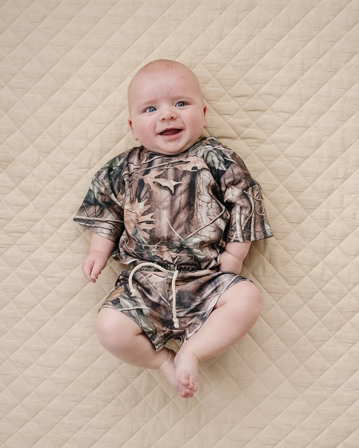 Lucky Panda Shorts Set | Brown Camo