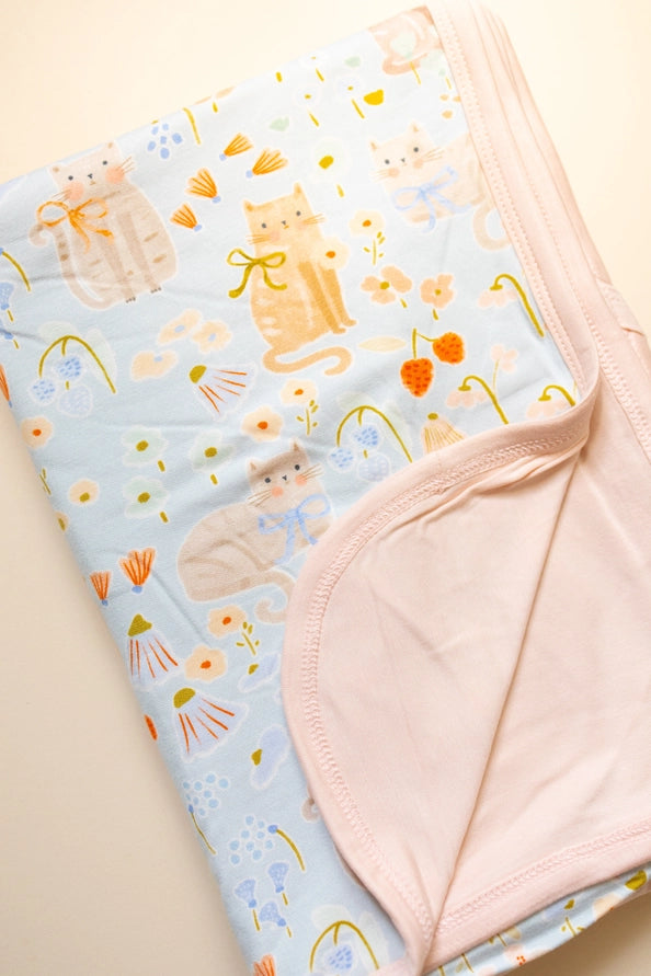 SOL Kitty Meadow Bamboo Blanket