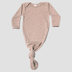 Luxe Knotted Baby Nightgown With Fold Over Mittens – Polyester Cotton Blend