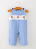Rylee Faith Baby Boy Baseball Smocked Romper – Blue Plaid Summer Outfit