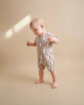 Lucky Panda Cotton Romper | Electric Beige