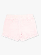 Ruffle Butts Toddler Girls Pink Seersucker Ruffle Trim Woven Shorts