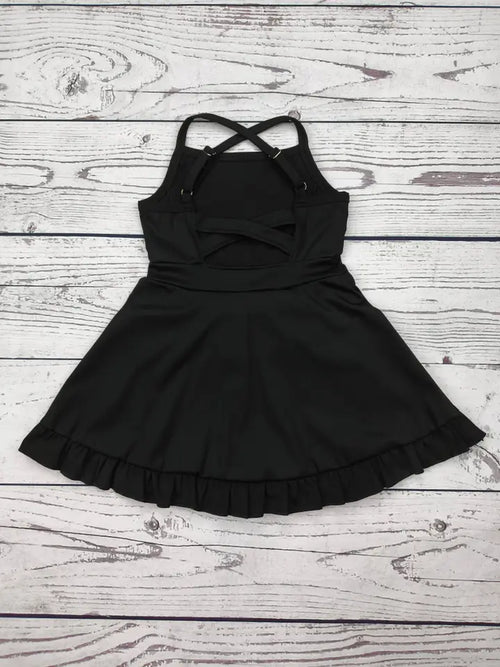 Black Girls Athletic Dress with Ruffle