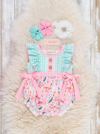 Farmyard Bow Ruffle Bubble Romper