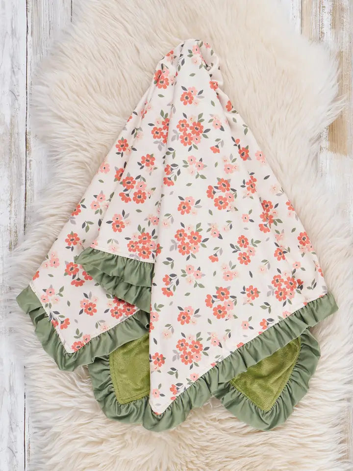 Marie Nicole Forest Petals Floral Blanket