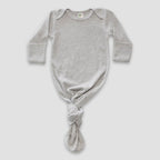 Luxe Knotted Baby Nightgown With Fold Over Mittens – Polyester Cotton Blend