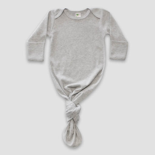 Luxe Knotted Baby Nightgown With Fold Over Mittens – Polyester Cotton Blend