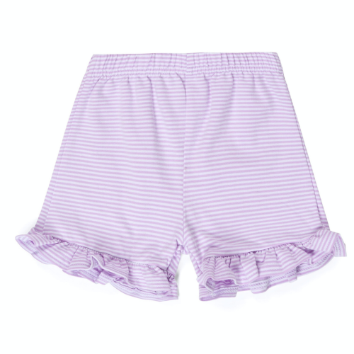 Girls Micro-striped Ruffle Shorts