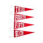 Back to School Pennant Red/White