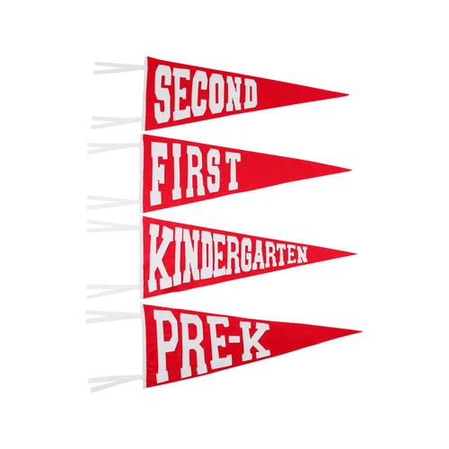Back to School Pennant Red/White
