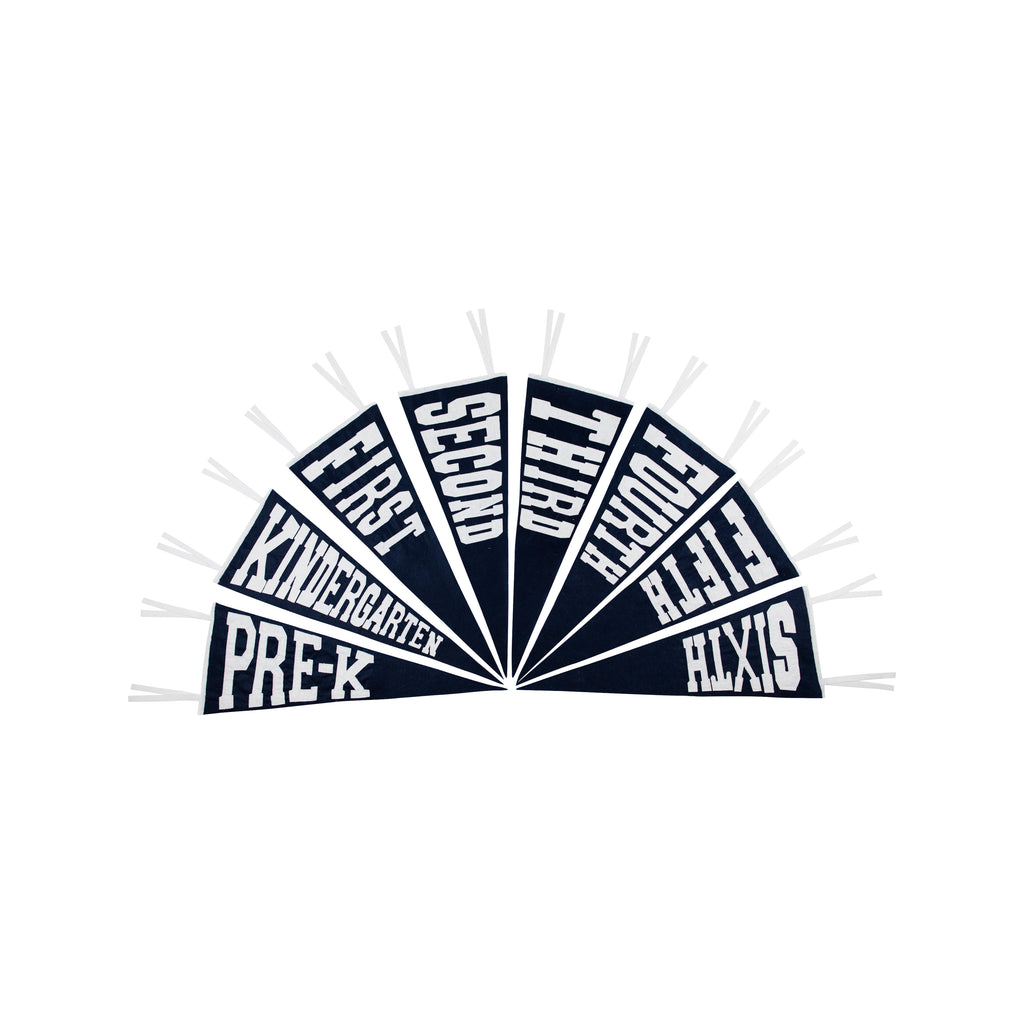 Back to School Pennant Navy/White