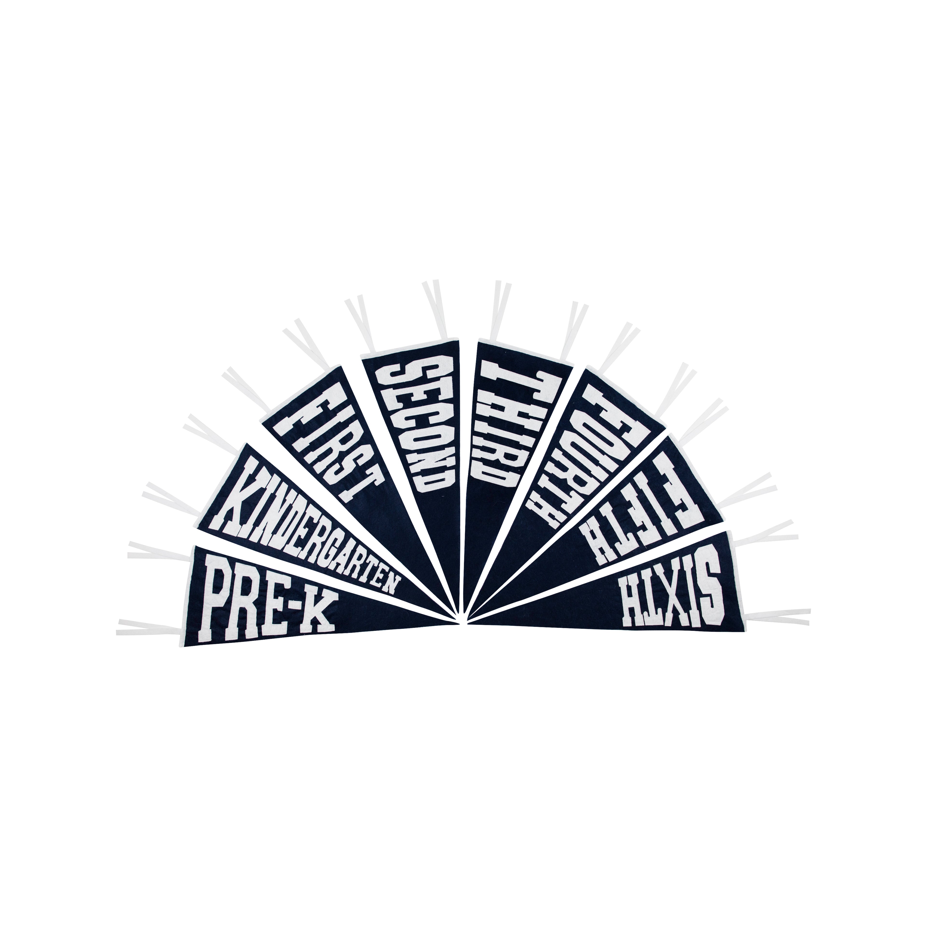 Back to School Pennant Navy/White