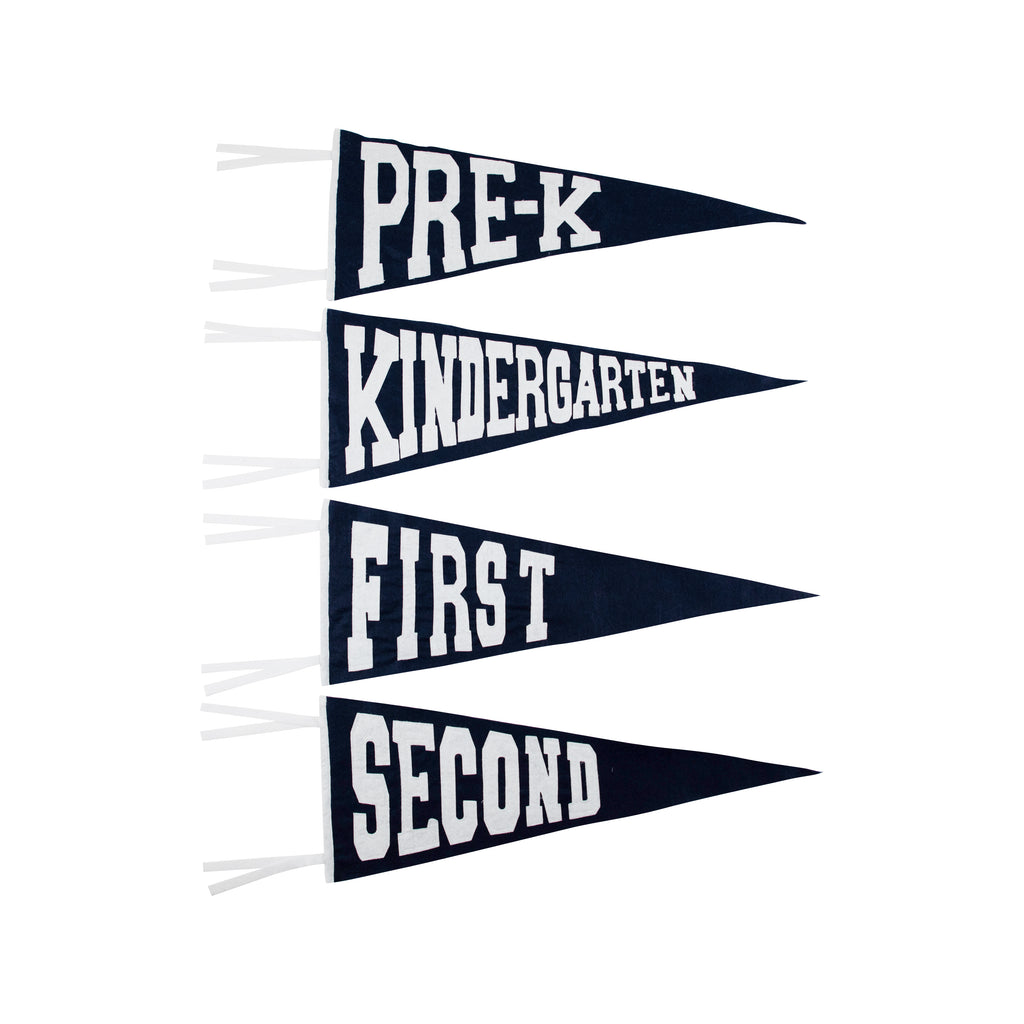 Back to School Pennant Navy/White