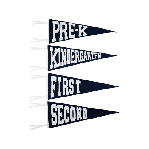 Back to School Pennant Navy/White