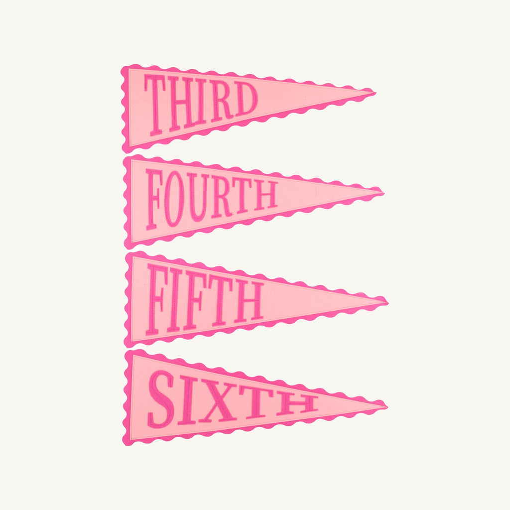 Back to School Picture Perfect Scalloped Pennant Pink/Dark Pink