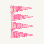 Back to School Picture Perfect Scalloped Pennant Pink/Dark Pink